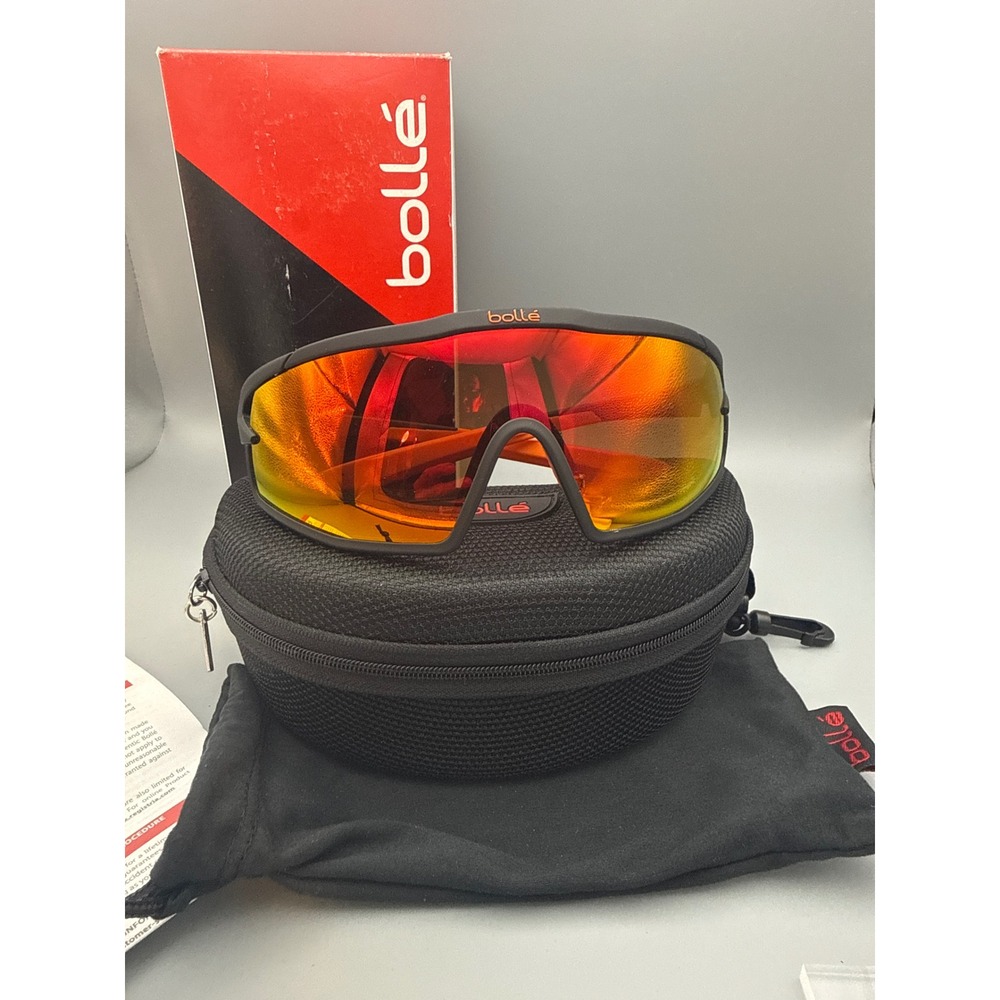 Bolle B-Rock Sunglasses Unisex Matte Black NXT TNS Fire 12152 Good Sport Shield